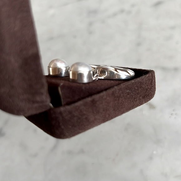 Earrings | Pearl + Tortoise Shell | Sterling Silver | Handmade in Mexico | $20 - Picture 6 of 8